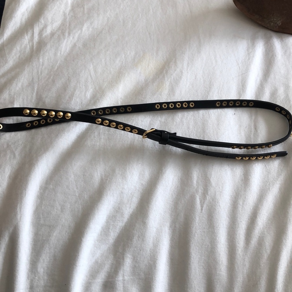 EUC J. Crew skinny black and gold belt
